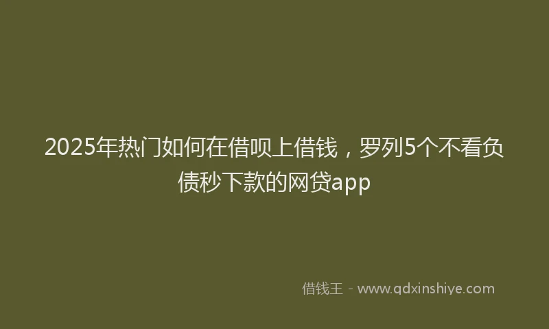 2025年热门如何在借呗上借钱，罗列5个不看负债秒下款的网贷app