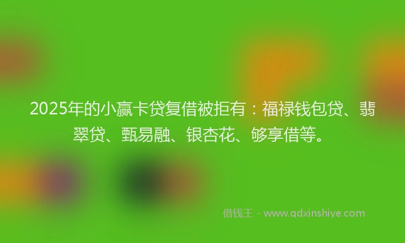 2025年的小赢卡贷复借被拒有：福禄钱包贷、翡翠贷、甄易融、银杏花、够享借等。