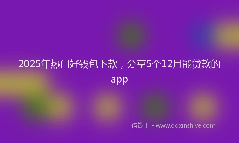2025年热门好钱包下款，分享5个12月能贷款的app