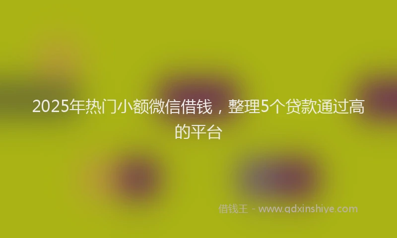 2025年热门小额微信借钱，整理5个贷款通过高的平台