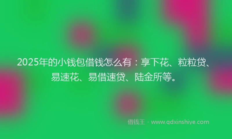 2025年的小钱包借钱怎么有：享下花、粒粒贷、易速花、易借速贷、陆金所等。