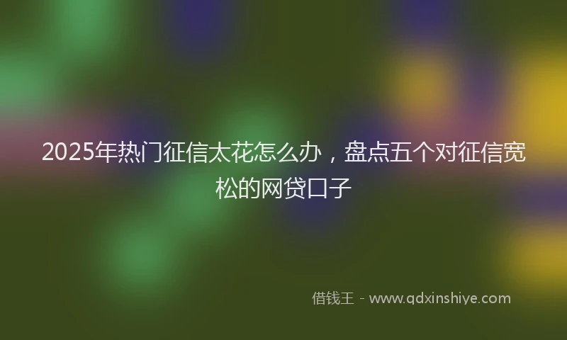2025年热门征信太花怎么办，盘点五个对征信宽松的网贷口子