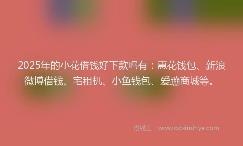 2025年的小花借钱好下款吗有：惠花钱包、新浪微博借钱、宅租机、小鱼钱包、爱蹦商城等。