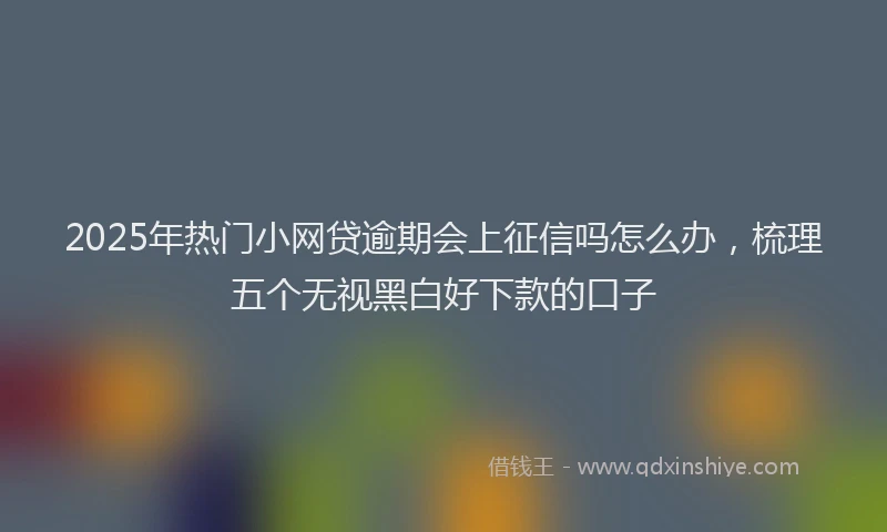 2025年热门小网贷逾期会上征信吗怎么办，梳理五个无视黑白好下款的口子