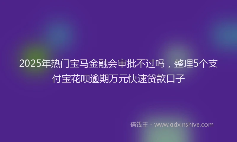 2025年热门宝马金融会审批不过吗，整理5个支付宝花呗逾期万元快速贷款口子