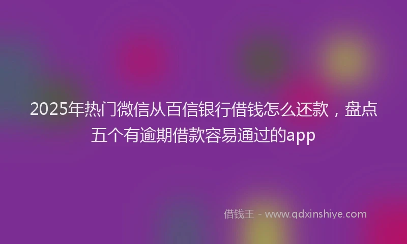 2025年热门微信从百信银行借钱怎么还款，盘点五个有逾期借款容易通过的app