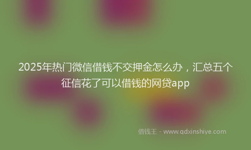 2025年热门微信借钱不交押金怎么办，汇总五个征信花了可以借钱的网贷app