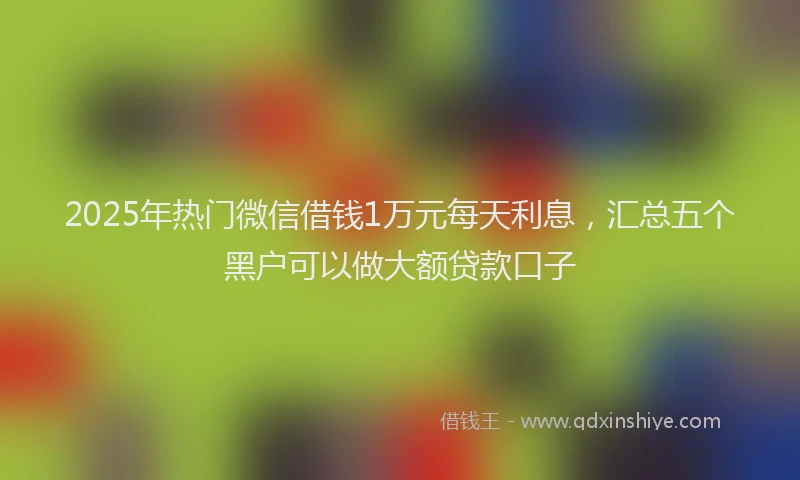 2025年热门微信借钱1万元每天利息，汇总五个黑户可以做大额贷款口子