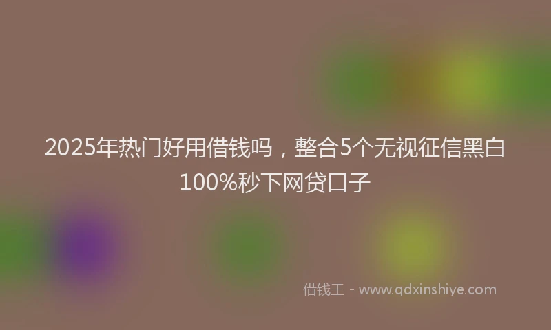 2025年热门好用借钱吗，整合5个无视征信黑白100%秒下网贷口子
