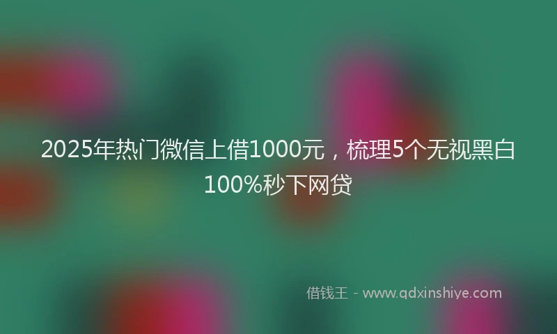 2025年热门微信上借1000元，梳理5个无视黑白100%秒下网贷