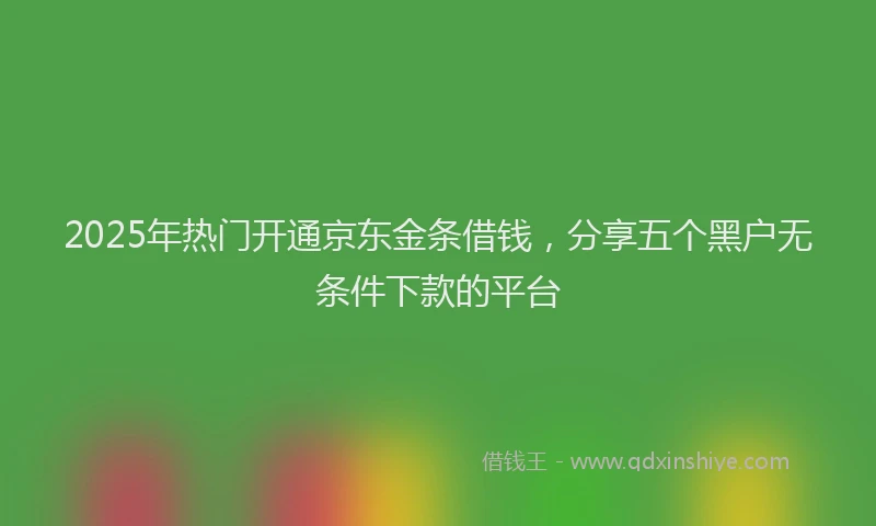 2025年热门开通京东金条借钱，分享五个黑户无条件下款的平台