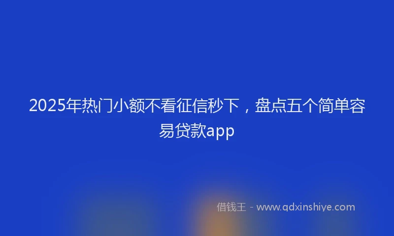 2025年热门小额不看征信秒下，盘点五个简单容易贷款app