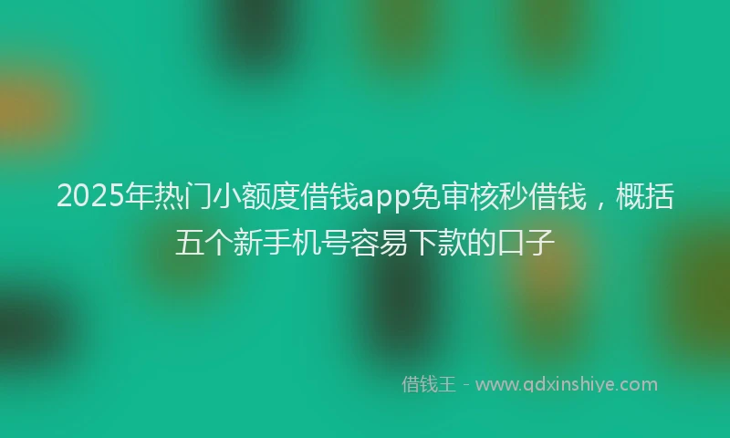 2025年热门小额度借钱app免审核秒借钱，概括五个新手机号容易下款的口子