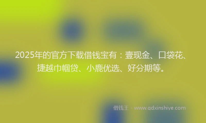 2025年的官方下载借钱宝有：壹现金、口袋花、捷越巾帼贷、小鹿优选、好分期等。