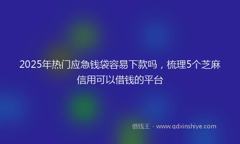 2025年热门应急钱袋容易下款吗，梳理5个芝麻信用可以借钱的平台