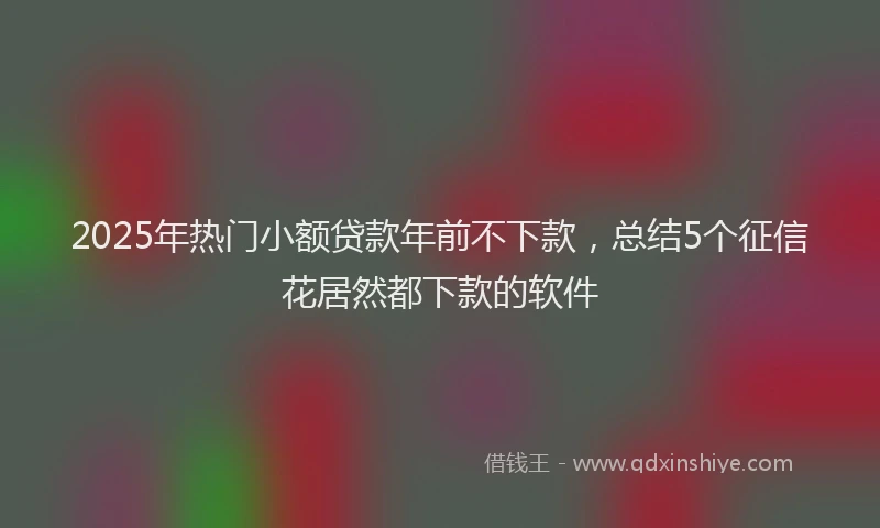 2025年热门小额贷款年前不下款，总结5个征信花居然都下款的软件