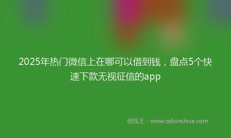 2025年热门微信上在哪可以借到钱，盘点5个快速下款无视征信的app