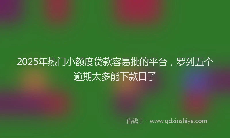2025年热门小额度贷款容易批的平台，罗列五个逾期太多能下款口子