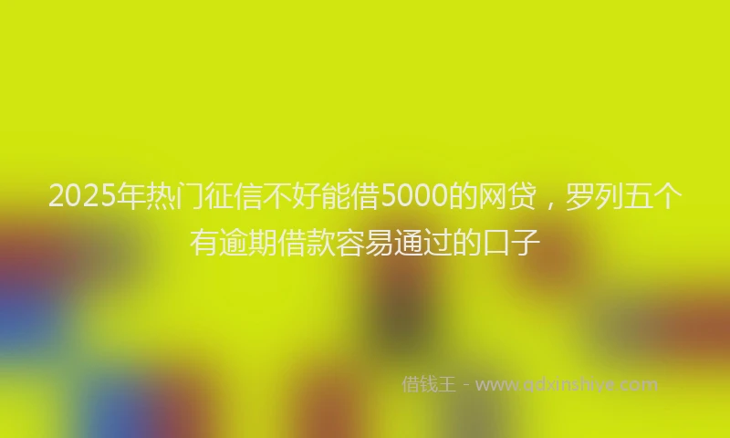 2025年热门征信不好能借5000的网贷，罗列五个有逾期借款容易通过的口子