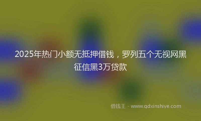 2025年热门小额无抵押借钱，罗列五个无视网黑征信黑3万贷款