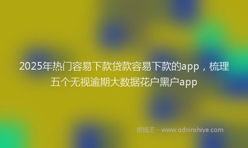 2025年热门容易下款贷款容易下款的app，梳理五个无视逾期大数据花户黑户app