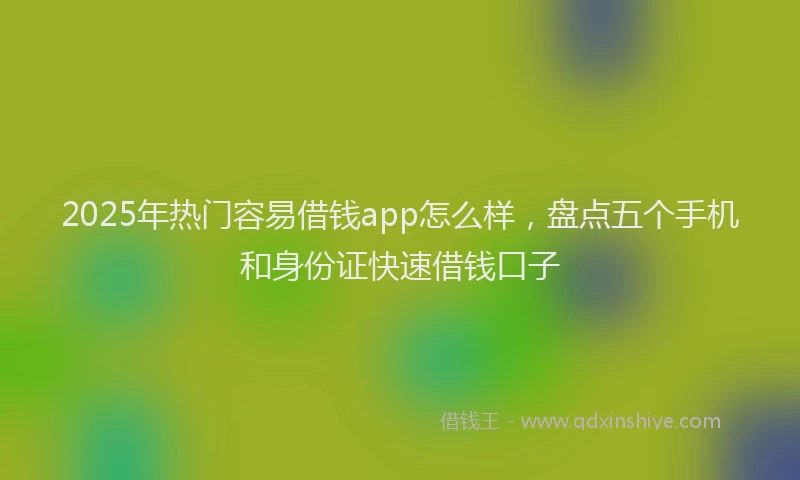 2025年热门容易借钱app怎么样，盘点五个手机和身份证快速借钱口子