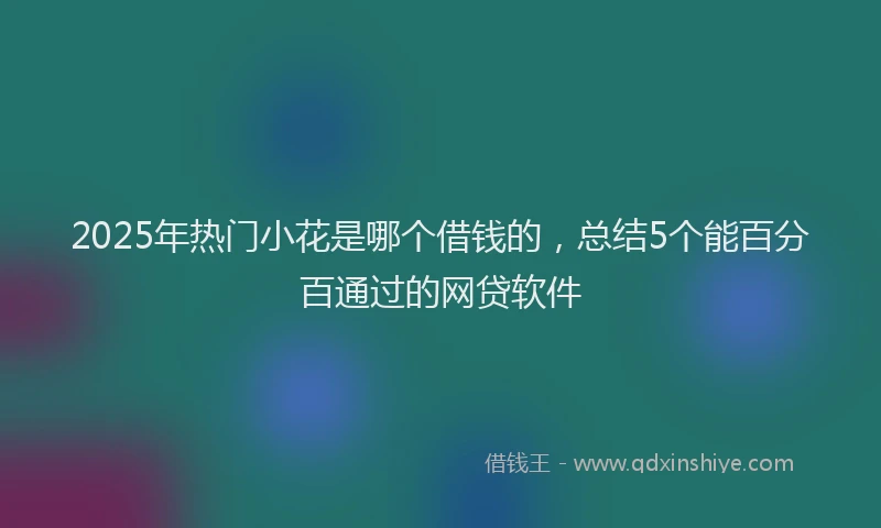 2025年热门小花是哪个借钱的，总结5个能百分百通过的网贷软件
