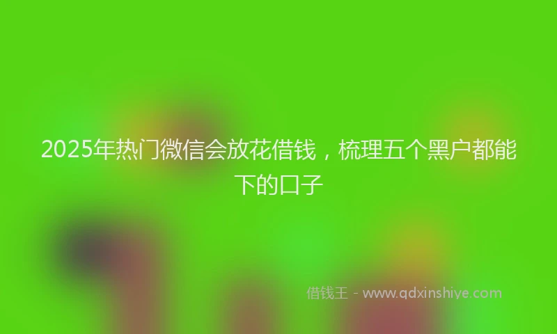 2025年热门微信会放花借钱，梳理五个黑户都能下的口子