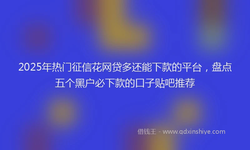 2025年热门征信花网贷多还能下款的平台，盘点五个黑户必下款的口子贴吧推荐