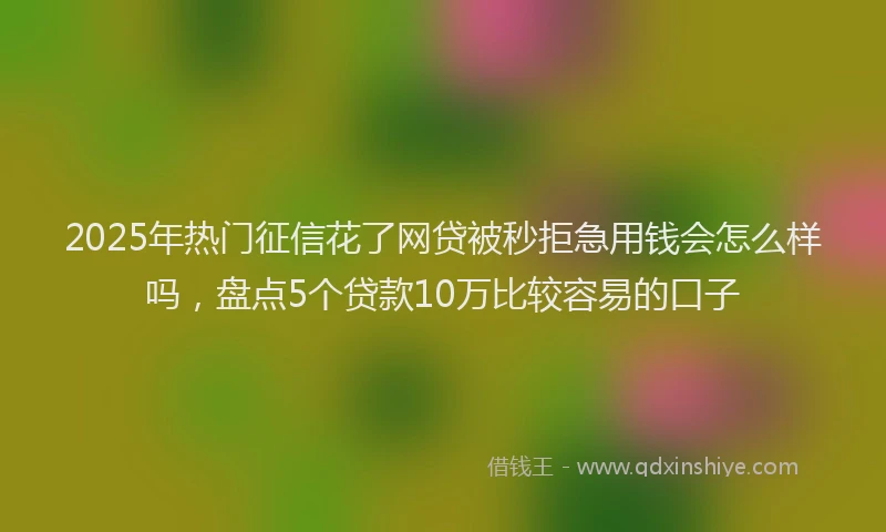 2025年热门征信花了网贷被秒拒急用钱会怎么样吗，盘点5个贷款10万比较容易的口子