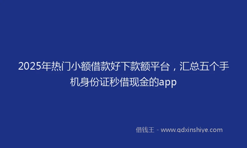 2025年热门小额借款好下款额平台，汇总五个手机身份证秒借现金的app