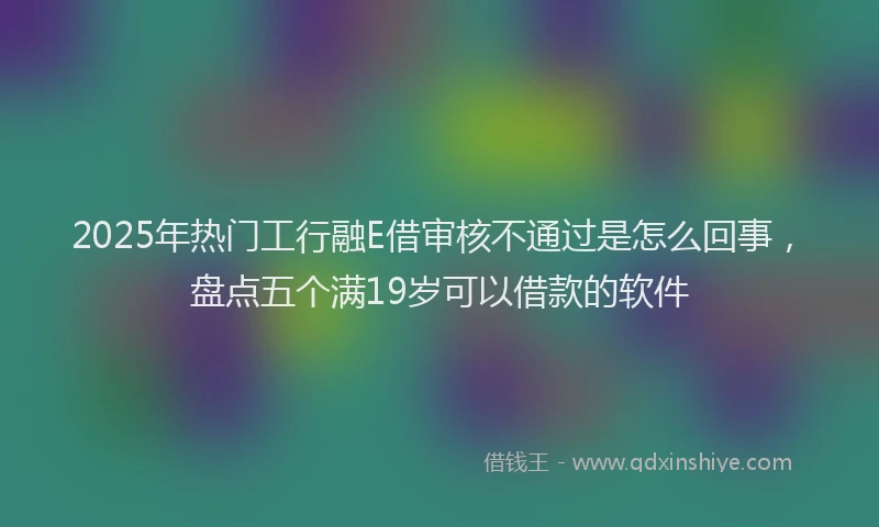 2025年热门工行融E借审核不通过是怎么回事，盘点五个满19岁可以借款的软件