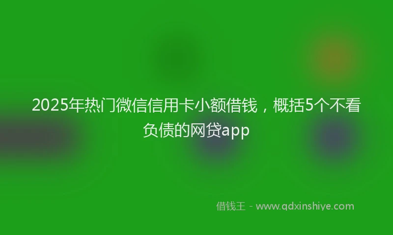 2025年热门微信信用卡小额借钱，概括5个不看负债的网贷app
