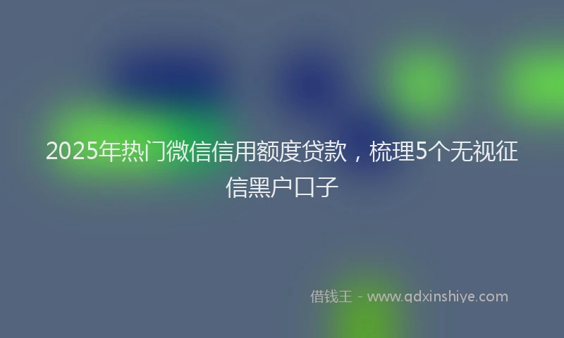 2025年热门微信信用额度贷款，梳理5个无视征信黑户口子