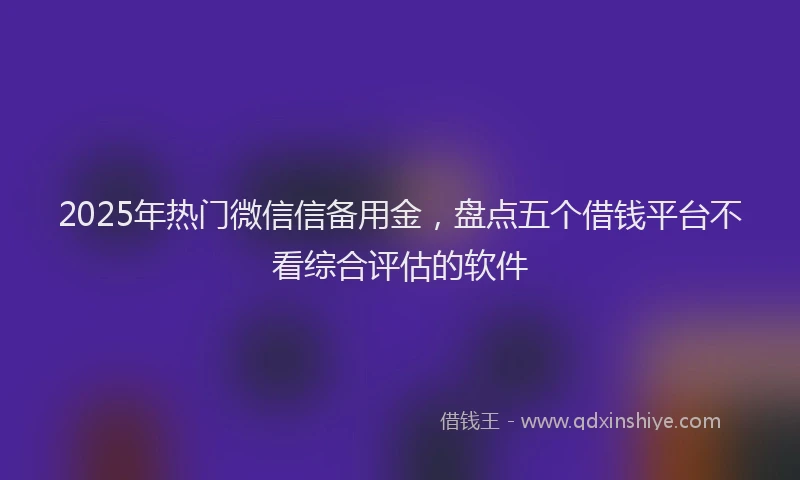 2025年热门微信信备用金，盘点五个借钱平台不看综合评估的软件