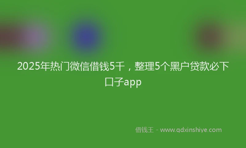 2025年热门微信借钱5千，整理5个黑户贷款必下口子app