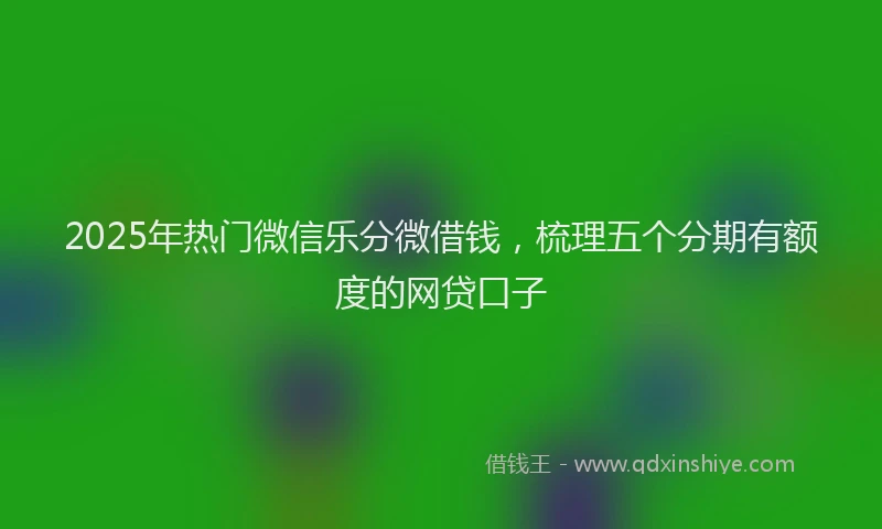 2025年热门微信乐分微借钱，梳理五个分期有额度的网贷口子