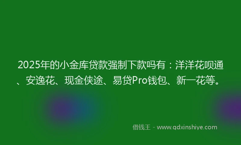 2025年的小金库贷款强制下款吗有：洋洋花呗通、安逸花、现金侠途、易贷Pro钱包、新一花等。