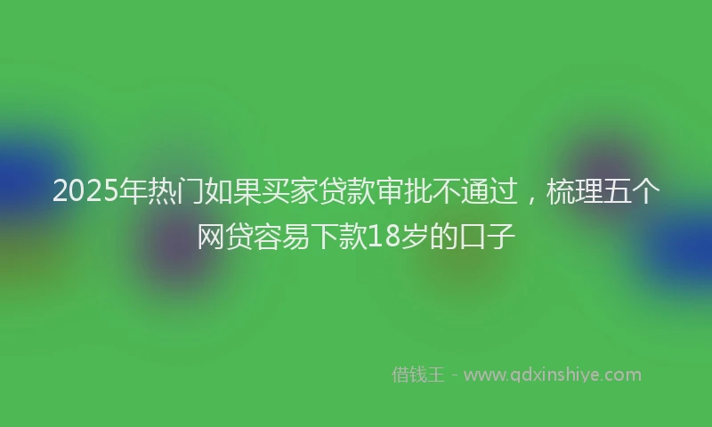2025年热门如果买家贷款审批不通过，梳理五个网贷容易下款18岁的口子