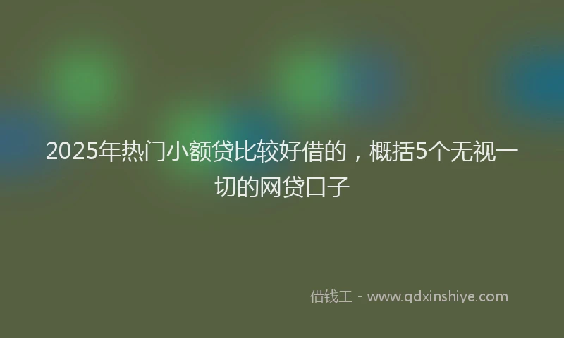 2025年热门小额贷比较好借的，概括5个无视一切的网贷口子