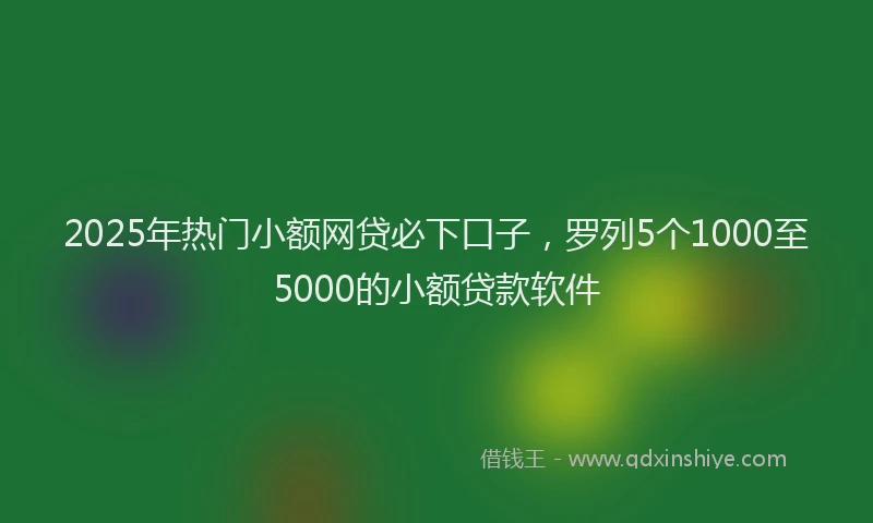 2025年热门小额网贷必下口子，罗列5个1000至5000的小额贷款软件