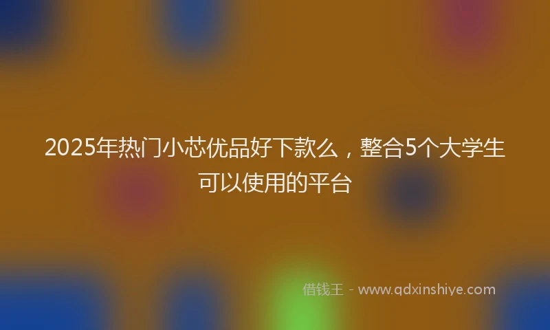 2025年热门小芯优品好下款么，整合5个大学生可以使用的平台
