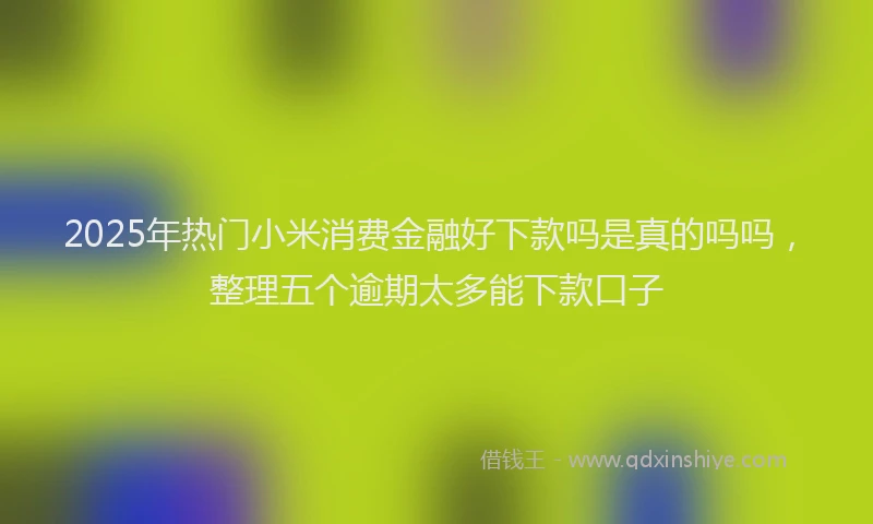 2025年热门小米消费金融好下款吗是真的吗吗，整理五个逾期太多能下款口子