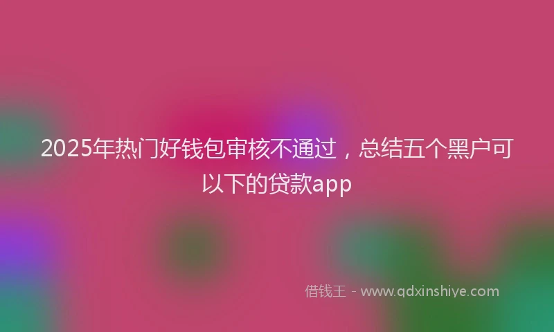 2025年热门好钱包审核不通过，总结五个黑户可以下的贷款app