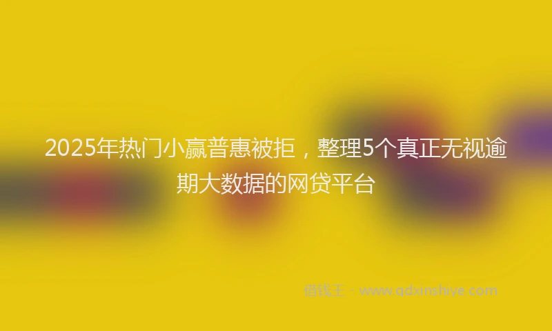2025年热门小赢普惠被拒，整理5个真正无视逾期大数据的网贷平台