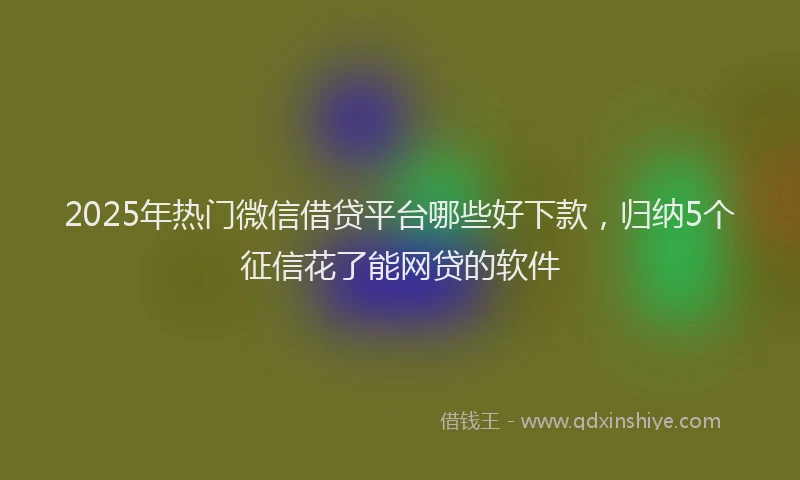 2025年热门微信借贷平台哪些好下款，归纳5个征信花了能网贷的软件