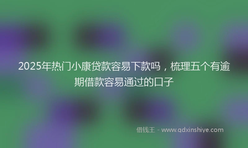 2025年热门小康贷款容易下款吗，梳理五个有逾期借款容易通过的口子