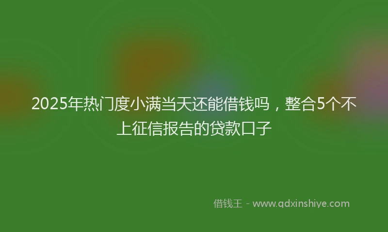 2025年热门度小满当天还能借钱吗，整合5个不上征信报告的贷款口子