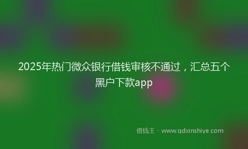 2025年热门微众银行借钱审核不通过，汇总五个黑户下款app
