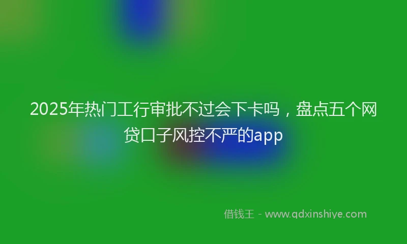 2025年热门工行审批不过会下卡吗，盘点五个网贷口子风控不严的app